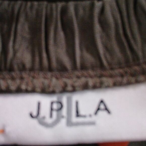 JL J.P.L.A. olive green crinkle blouse with attached tie  Sz NWOT - Picture 7 of 7